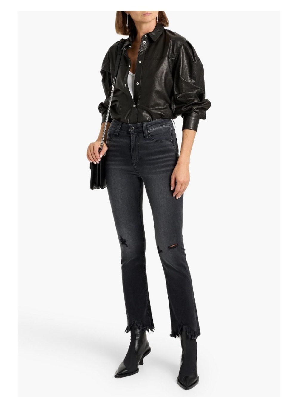 SIMKHAI River distressed high-rise straight jeans $245 spring denim revolve
